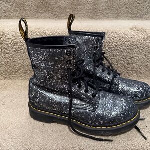 Dr. Martens Paint Splatter Leather Boots Women size 7